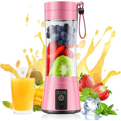 Extracteur de jus électrique - Blender - Blender portable - Gobelet à jus - Blender portable - ABS - Rose