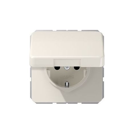 Jung Toma de corriente SCHUKO®, 16 A 250 V , SAFETY+, tapa abatible, termoplástico, Serie CD, blanco CD 1520 BFKIKL
