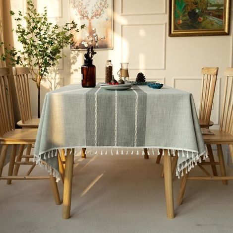 Rectangular cotton throw - Grey striped - 140x240 cm