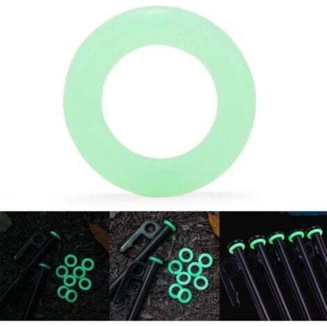 Pair Lot de 50 clous de nuit fluorescents en silicone multifonction pour tente, vision nocturne, anneau lumineux rond et multifonctions, lumineux pour l'extérieur et le camping