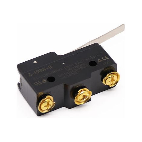 Interrupteur de fin de course noir à trois broches Z-15GW-B avec levier métallique (1/4)