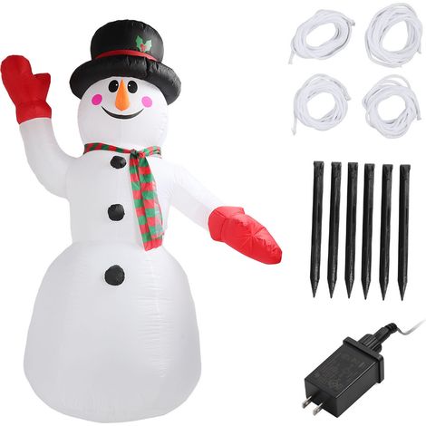 Souffleur gonflable Père Noël 2,4m pour extérieur Décorations de Noël Jardin Cour avec Prise US 100-240V (1/5)