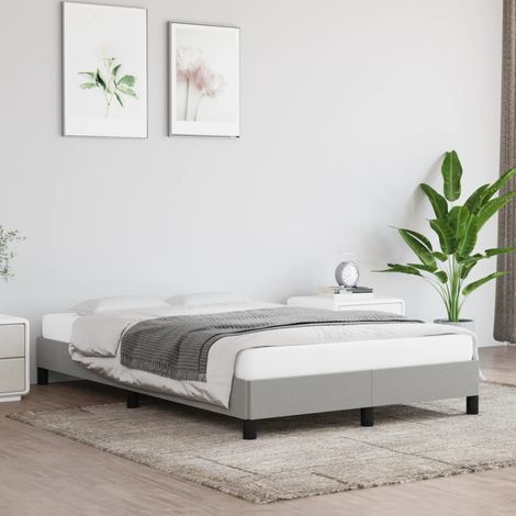 Cadre de lit avec sommier en tissu gris clair 120x200 cm pour une meilleure nuit de sommeil (1/4)