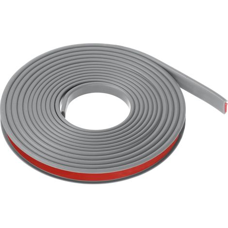 Bord en U 15/32" x 19.7ft (12mm x 6M) Auto-adhésif TPE Bande de Placage Flexible Protection Souple pour Meuble Armoire Table Réparation, Gris (1/5)