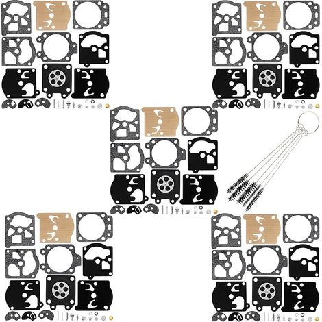 Confezione da 5 kit di riparazione per carburatore compatibili con Walbro K10WAT WA WT Series 2 tempi per decespugliatori e motoseghe Poulan, Ryobi, Ryan, IDC, Homelite, Lawnboy e Toro. (1/5)