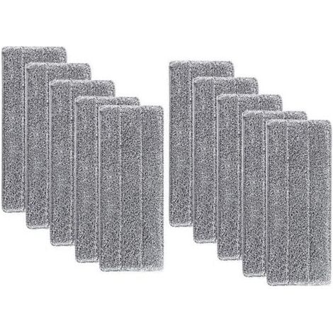 Lot de 10 lingettes de rechange pour balai lavable – Serpillières double face (1/5)