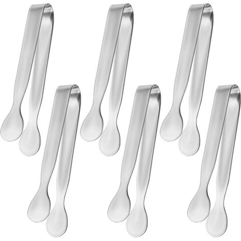 Ensemble de 6 pinces à sucre en acier inoxydable 304, comprenant des pinces à glaçons, des pinces de service et des pinces à salade.-AquaForge