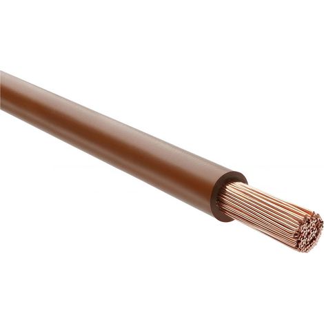 HELU KABEL H07V-K 1X25mm² BN (braun) Einzelader PVC braun AD 10,2mm Nennspannung Uo/U 450V/750V - 1 Meter
