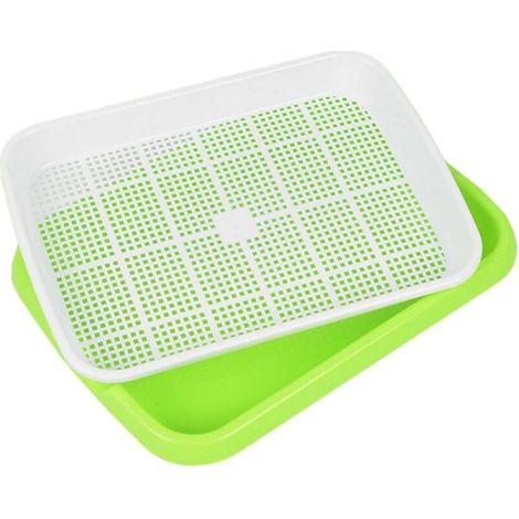 Plateau de Semis,Plateau de Germination de Graines Germes de la Plante Bacs à Double Couche Hydroponique Panier pour Jardin Vert (1/5)