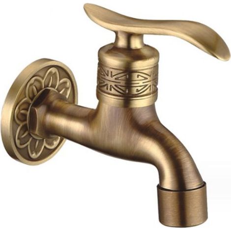 Manche Longue Robinet De Laiton Antique Robinet Froid Robinet De Salle De Bain Vadrouille Piscine Machine à Laver Jardin Décoration Jardin Robinet De Tuyau De Jardin (1/5)