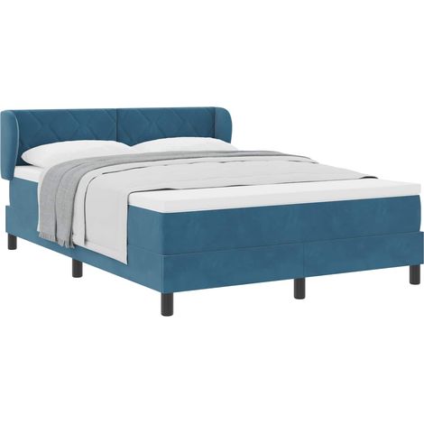 Maison Exclusive - Boxspringbett mit Kopfteil Dunkelblau 160 x 20 (1/5)