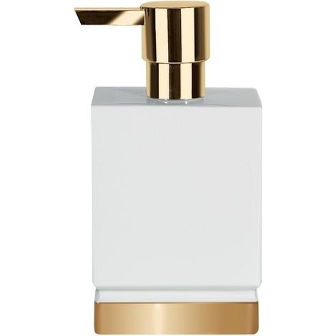 Distributeur de savon Porcelaine ROMA Blanc & Or Spirella