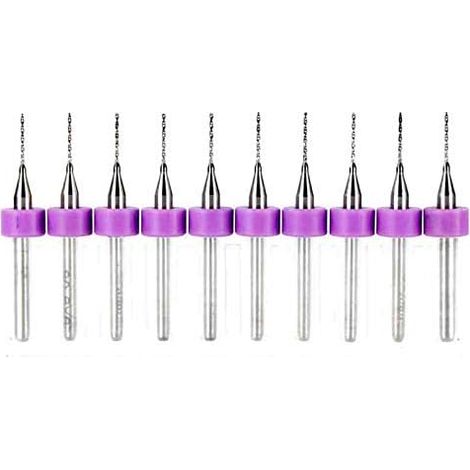 10pcs 0.5mm Tungsten Carbide Rotary Drill Bit Set - 1/8" Shank for PCB, Dremel, Jewelry, CNC, Soft Metals, Circuit Board, Engraving Tool, Multicolor (1/5)