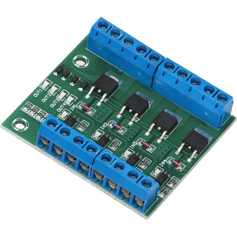 4-Kanal-MOSFET-Modul für SPS, Feldeffektverstärker, 3–20 V DC-Eingang, 3,7–27 V Ausgang, Treiberplatine (1/5)