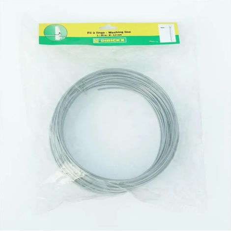 Stendibiancheria liscio in acciaio inox grigio L.20m DIRICKX