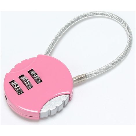 Filiyano-/EA/ Lot de 2 cadenas de sécurité roses, cadenas à combinaison codé (1/3)