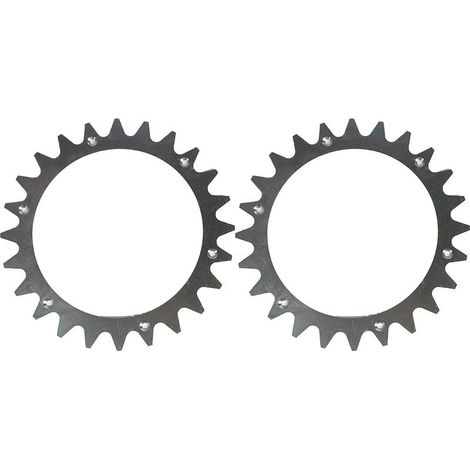 2 roues de traction en forme de L de 225 mm pour tondeuse robot Worx Landroid avec crampons en plastique (1/4)