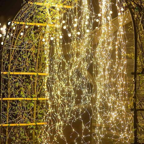 Guirlande Lumineuse En Cascade - 200 LED Solaires Étanches IP65 - 8 Modes - Pour Jardin Terrasse Décoration Noël (1/5)