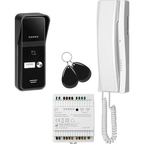 Interphone orno OR-DOM-BA-935ZD/W système deux fils alimentation rail DIN (1/2)