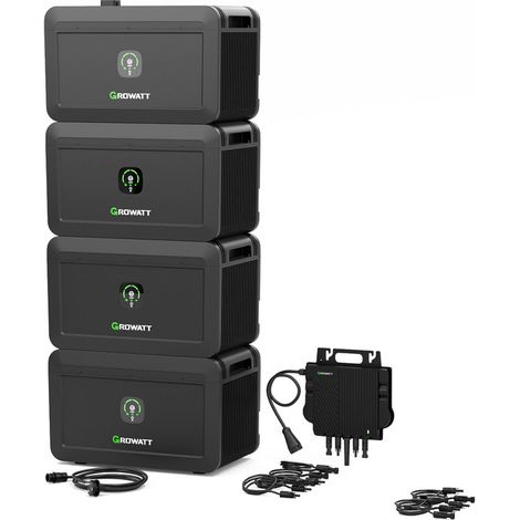 Growatt NOAH 2000 und NEO-800M-X 800W Mikro-Wechselrichter,8192Wh Speicher für Balkonkraftwerk,Balkonkraftwerk Speicher mit 1800W PV-Eingangsleistung,IP66 (1/5)