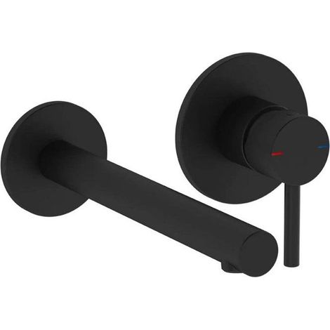 Mitigeur lavabo encastré - VitrA A4258136WTC - Deux rosaces apparentes - Noir mat - Compact