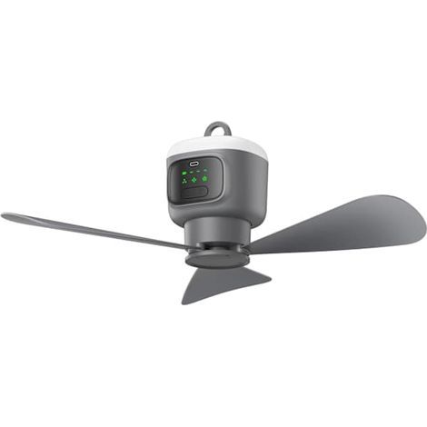 Ventilateur de plafond rechargeable USB grand format avec pales amovibles, veilleuse intégrée, capacité de 8000 mAh, pour usage domestique ou extérieur. (1/5)