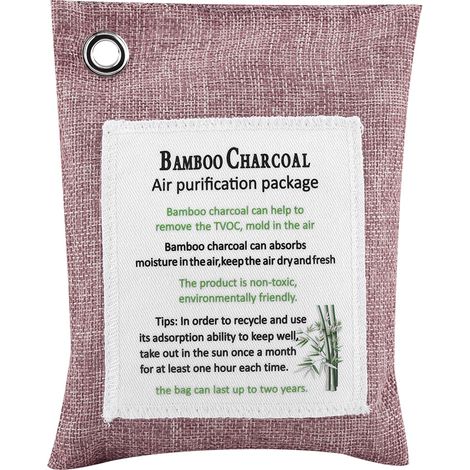 Sachet déodorant au bambou et charbon actif, 8 couleurs, absorbe les odeurs pour voiture, Peachpuff