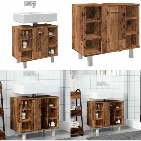 Mobile da Bagno Legno Antico 60x32x53,5 cm in Legno Multistrato - Mobile da bagno antico - Mobile da bagno in truciolato