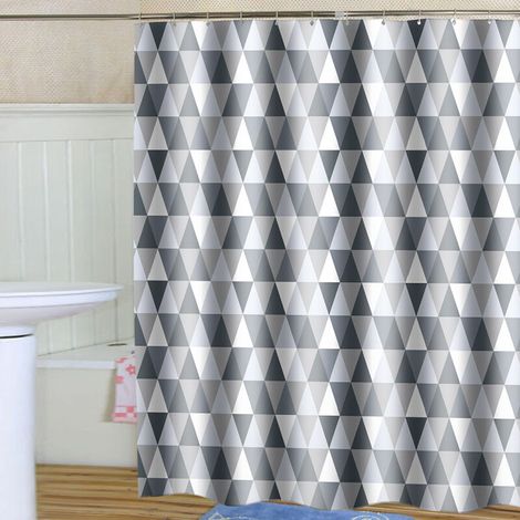 Rideau de Douche, Anti-moisissure, Antibactérien, Imperméable, pour Baignoires et Douches, avec 8 Crochets, 80 x 180 cm (1/4)