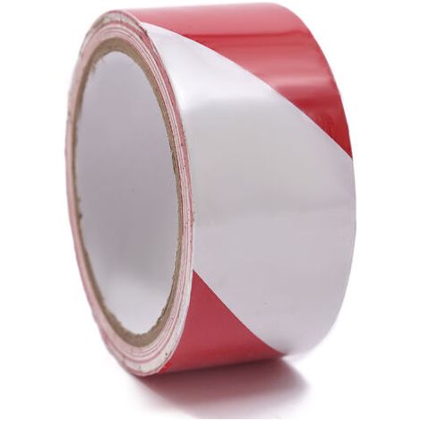 Ruban adhésif de signalisation - 4.8 cm x 30 m par Rouleau - pour Le marquage au Sol/sécurité - Rayures Rouge et BlancRuban de signalisation (1/5)