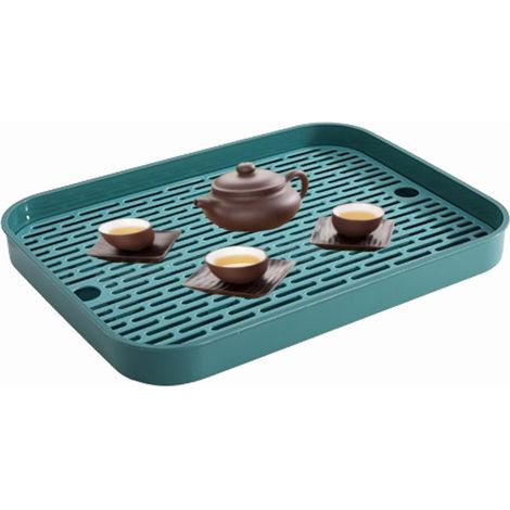 Plateau à Thé pour Tasse, Égouttoir à Vaisselle avec Étagère D'égouttement, Convient pour Les Couverts, Les Tasses, Les Fruits (Verte) (1/5)