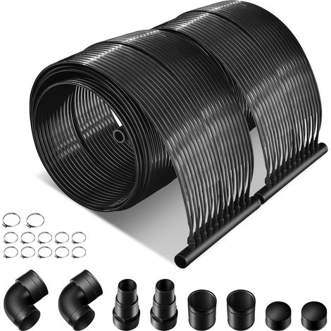 Chauffage Solaire de Piscine 600 x 75 cm - Panneau Solaire en polyéthylène résistant aux UV - Panneaux solaires enroulables - pour piscines jusqu'à 25800 l - Noir (1/5)