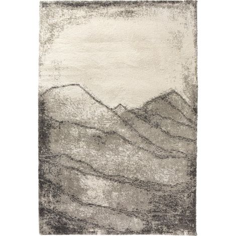 Tapis de Salon Effet Laine Motif Graphique Montagne en Polypropylène Recyclé 200 x 290 cm - PANGIVO (1/5)