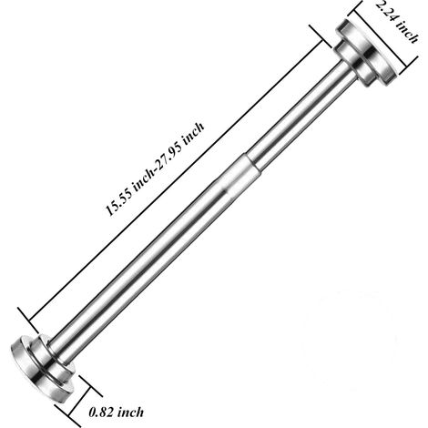 Barre de séchage du linge, tringle à rideaux à ressort extensible en acier inoxydable réglable de 40 à 70 cm, petite tringle à rideaux courte et extensible pour armoires, placards de fenêtre, meubles (1/5)