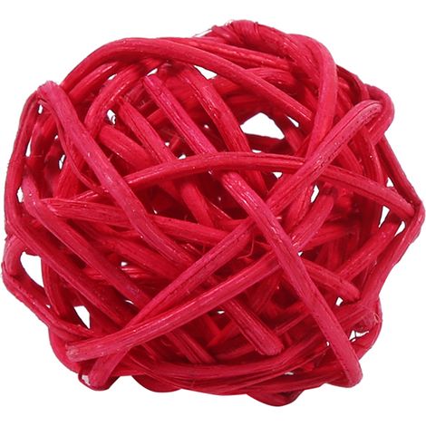 20 boules décoratives en rotin pour mariage, Noël, anniversaire et fêtes (rouge) (1/3)