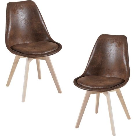 Packs Sillas Comedor - Pack 2 Sillas Synk Vintage - Marrón (1/4)