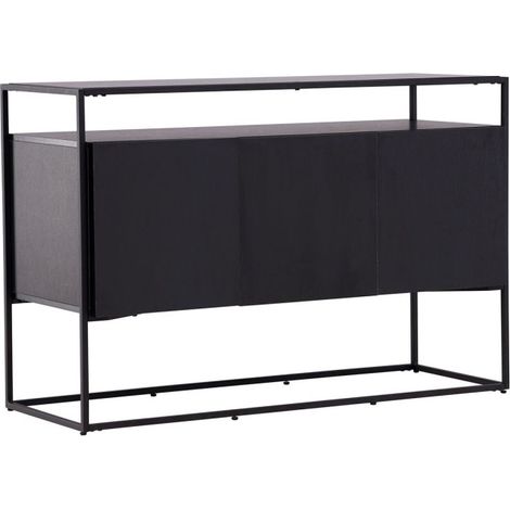 Buffet 3 Portes en Teck "Kingsport" 120cm Noir (1/5)