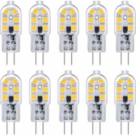 Ampoule LED G4 Ampoule G4 LED 12V 2W Blanc Froid 6000K, 200LM, Équivalent Halogène G4 Bi-pin 10W 20W, LED Lampe G4 12V AC/DC pour Camping Car/Hotte Cuisine, non-dimmable, lot de 10 Guazhuni (1/5)