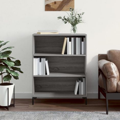 Bücherregal Grau Sonoma 69,5x32,5x90 cm Holzwerkstoff (1/5)