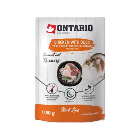 Ontario CAT Kräuterhuhn, Ente, Reis, Rosmarin in Sauce 80g