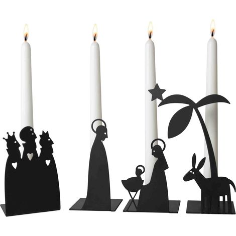 Crèche de l'Avent avec grand chandelier et motif Pluton (1/3)