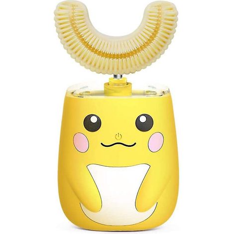 Brosse à dents électrique ultrasonique pour enfants avec minuteur intelligent IPX7 pour les tout-petits de 2 à 8 ans - Jaune (1/4)
