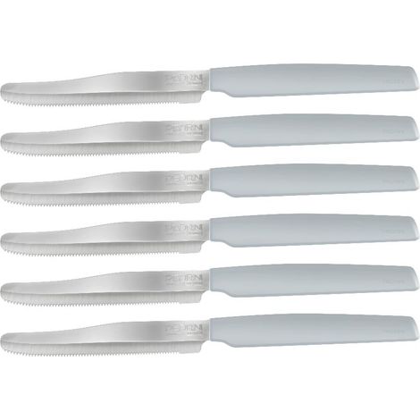 Set 6 Coltelli da Tavola Cucina Active Lama Seghettata Azzurro Polvere (1/2)