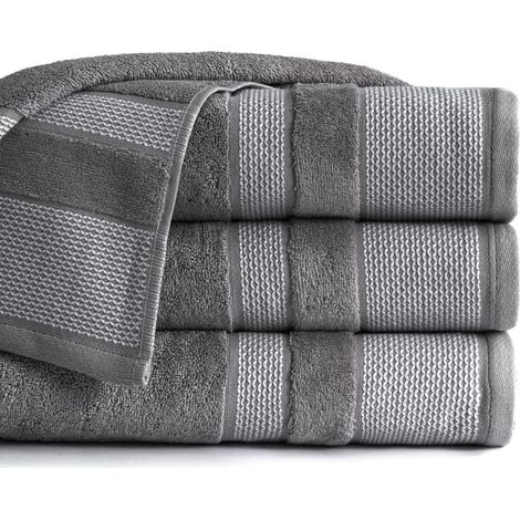 Asciugamano Carlo 50x90 Grigio 550g 100% Cotone Premium (1/4)