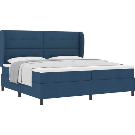 Maison Exclusive - Boxspringbett mit Matratze mit Kopfteil Blau 2