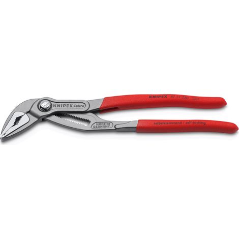 KNIPEX 87 51 250 SB Cobra® ES Water Pump Pliers extra-slim with non-slip plastic coating grey atramentized 250 mm (1/9)