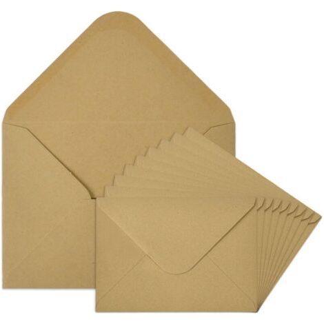 Enveloppe Kraft B6 - 60 pièces, Enveloppe Kraft B6 12.5x17.5cm - Carte/Vœu (1/5)