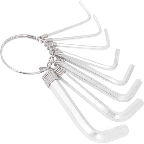 Jeu de 8 clés Allen en acier chromé, tailles 1,5 à 6 mm, idéal pour bricolage et assemblage (1/5)