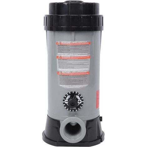 CL-200 Distributeur automatique de chlore pour distributeur de produits chimiques/brome en ligne, équipement de désinfection de piscine pour chlorinateur en PVC robuste et durable pour spa de piscine
