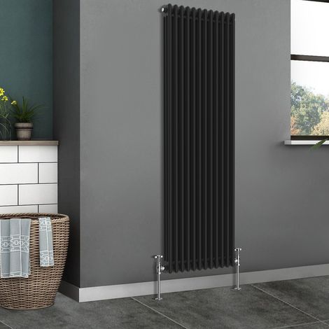 Traditional Radiator Cast Iron Style Radiator 3 Column Black 1800x562mm